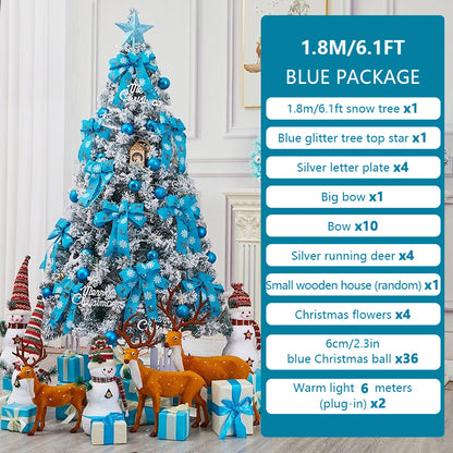 Flocked Christmas trees feature a realistic appearance. They are easy to assemble and are perfect for indoor decoration, adding a festive touch and a full sense of festivity.