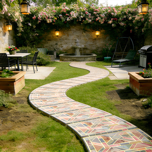 Rustic Natural Stone Stepping Stone for Garden Walkways