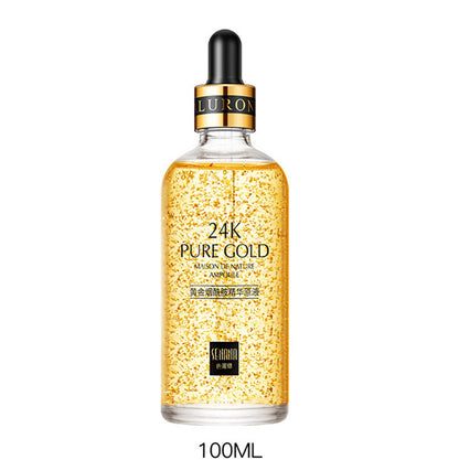 24K gold hyaluronic acid niacinamide facial essence deeply hydrating and moisturizing shrink pores brighten skin tone firming facial essence