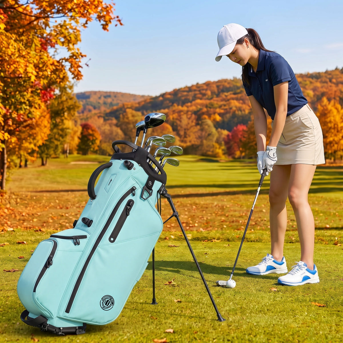 Lightweight Golf Stand Bag Featuring Full-length Dividers | a Stable Base | Flexible Legs | and Ergonomic Dual Shoulder Straps
