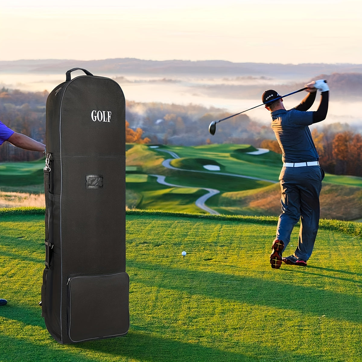 Collapsible Golf Club Travel Bag with Wheels and Detachable Shoulder Strap – Ideal for Air Travel; Perfect Gift for Holidays