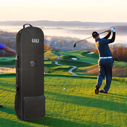 Collapsible Golf Club Travel Bag with Wheels and Detachable Shoulder Strap – Ideal for Air Travel; Perfect Gift for Holidays