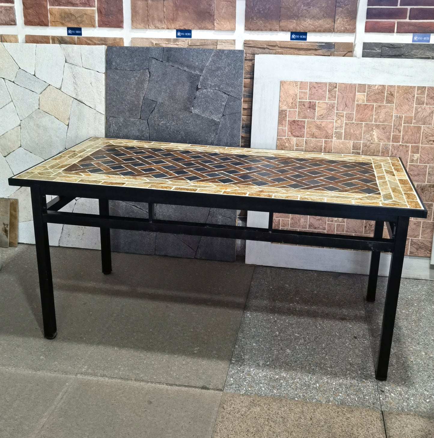 Outdoor furniture three-piece set  |Natural stone table | Natural texture