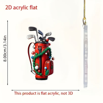 Set of 4 Christmas Golf Bag-Themed Ornaments – Hanging Decorations for Holiday Parties | Home Decor | and Christmas Gifts