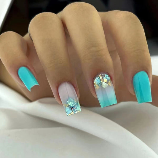 24pcs French manicure simple false nails short nails