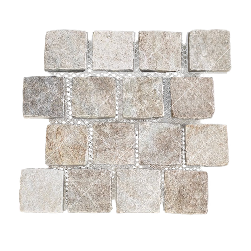 White Quartz Small Cube Paving Stone