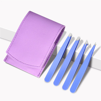 Eyebrow Tweezer Colorful Hair Beauty Fine Hairs Puller Stainless Steel Slanted Eye Brow Clips Removal Makeup Tools
