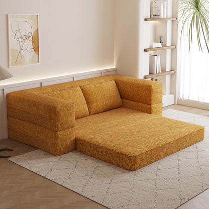 1.5m 1.8m 3-in-1 Chenille Vacuum Compressible Sofa Bed Home Foldable Floor Couch Soft Loveseat Lazy Sofa For Living Room Bedroom