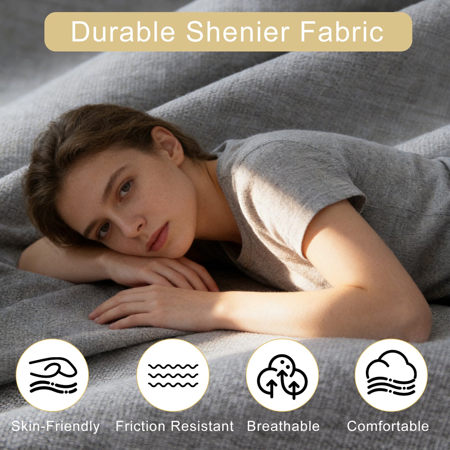 1.5m 1.8m 3-in-1 Chenille Vacuum Compressible Sofa Bed Home Foldable Floor Couch Soft Loveseat Lazy Sofa For Living Room Bedroom