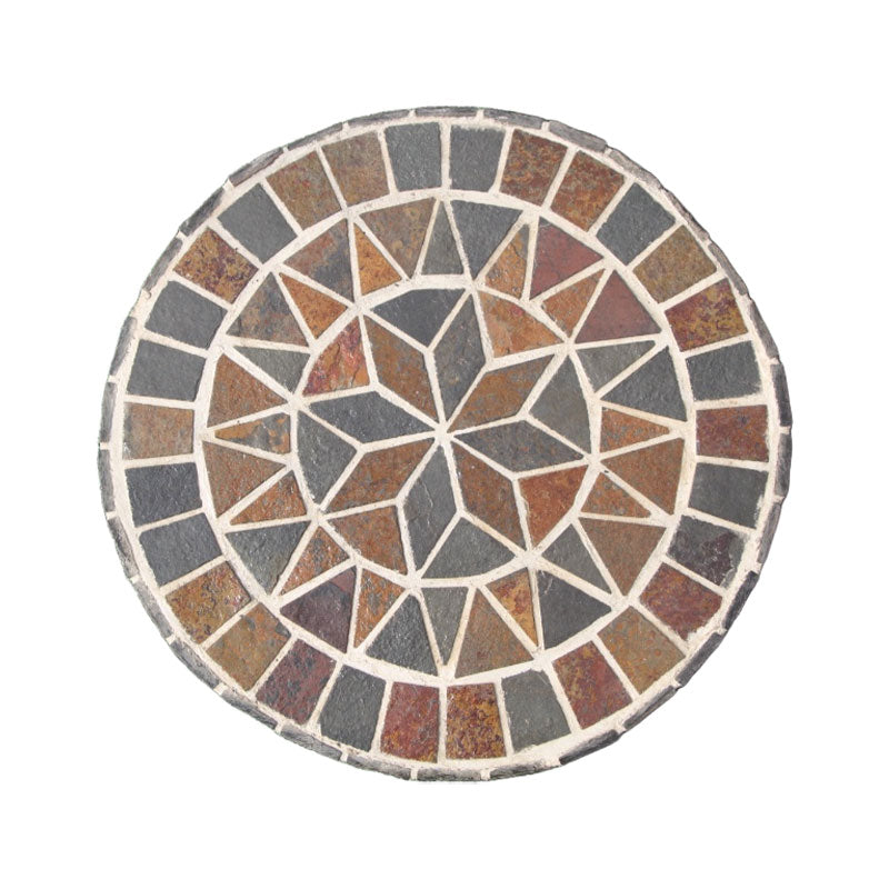 Hand-Cut Natural Stone Mosaic Stepping Stone for Yard & Patio