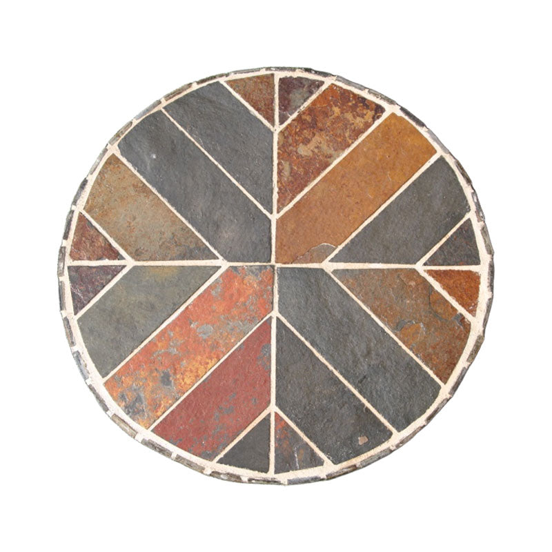 Hand-Cut Natural Stone Mosaic Stepping Stone for Yard & Patio