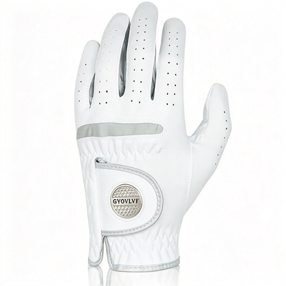 1pc Men's Golf Glove Micro Soft Fabric Breathable Golf Gloves With Magnetic  Marker Replaceable White Glove