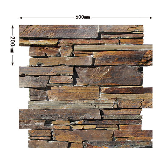 Rust-colored cement-based cultured stone, suitable for villa courtyard exterior walls as well as indoor and outdoor decoration.