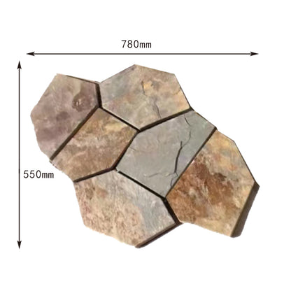 Rust-colored ice crack pattern irregular mesh cultural stone courtyard villa floor tiles