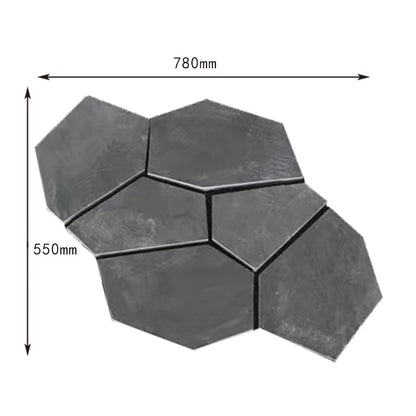 Black ice-crack patterned irregular mesh cultural stone courtyard villa park paving tiles
