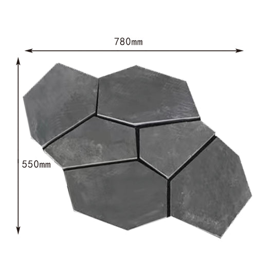 Black ice-crack patterned irregular mesh cultural stone courtyard villa park paving tiles