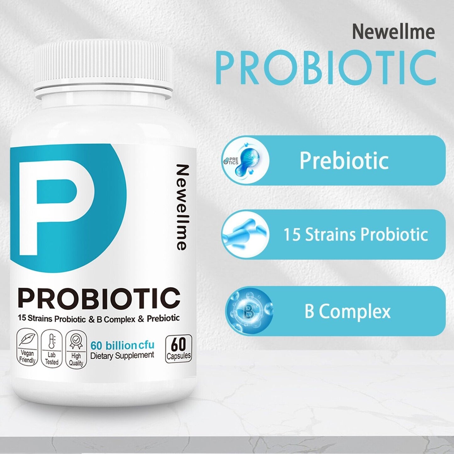 High-quality probiotics, carefully selected strains, promote absorption, support the digestive system and relieve constipation