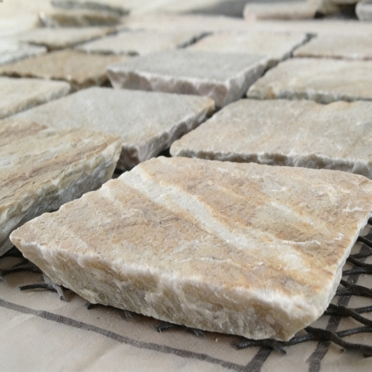 Beige quartz small cube paving stone