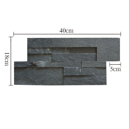 Black Z-shaped natural decorative cultured stone | Suitable for interior and exterior wall surfaces.