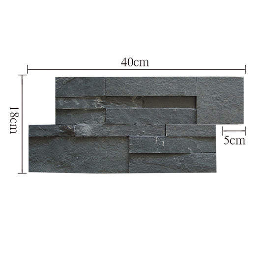 Black Z-shaped natural decorative cultured stone | Suitable for interior and exterior wall surfaces.