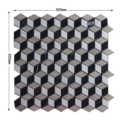 Diamond-shaped natural mosaic stone TV background wall decorative stone
