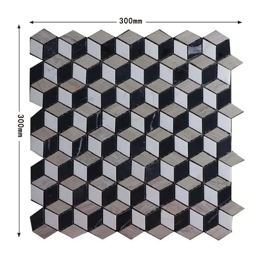 Diamond-shaped natural mosaic stone TV background wall decorative stone