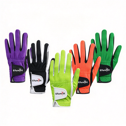 Men's Golf Glove Micro Soft Fiber Breathable 1 Pair or Worn on Left/Right Hand With Magic Tape Elastic Band 5 Colors Golf Gloves