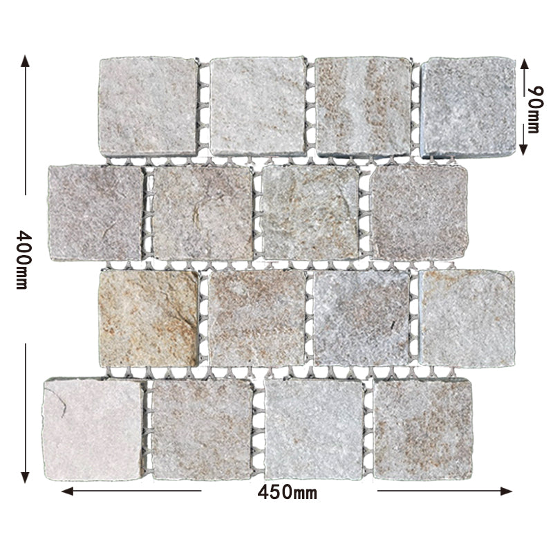 Natural stone small square bricks for outdoor courtyards and terraces, non-slip and wear-resistant floor tiles