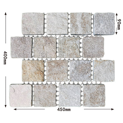 Natural stone small square bricks for outdoor courtyards and terraces, non-slip and wear-resistant floor tiles