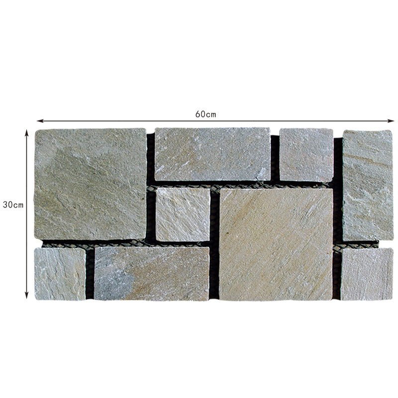 Ice-crack patterned irregular mesh cultural stone courtyard villa park paving tiles