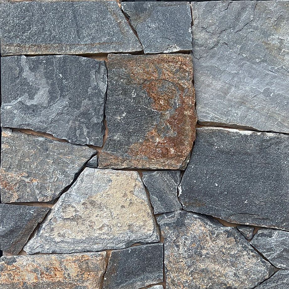 Yellow wood-grain loose stone—creative decorative stone for mosaic-style applications—suitable for indoor and outdoor garden flooring and wall surfaces.