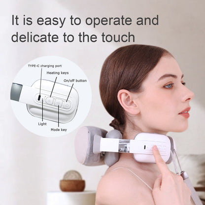 New upgraded neck and shoulder massager, multi-position hot compress shawl massager, imitation acupressure kneading, deep relaxation of trapezius muscles, pain relief, suitable for waist, arms and legs