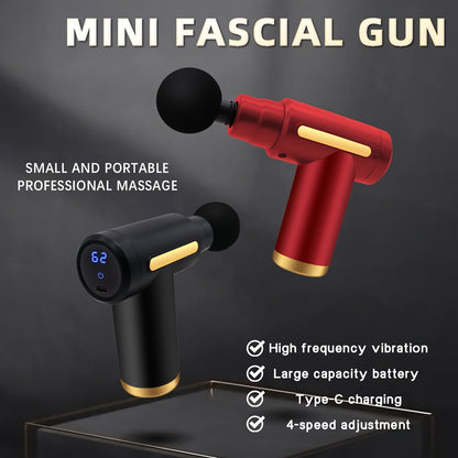 Portable digital fascia gun, convenient electric massager, six-speed adjustable LED display, silent and long-lasting