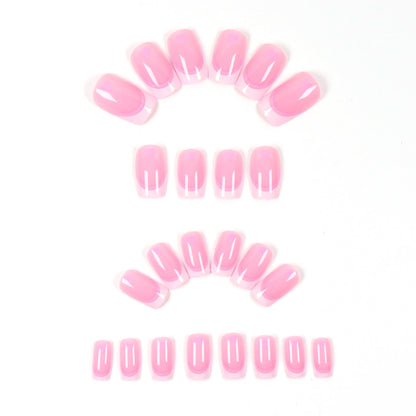 24pcs French style nails heart press-on nails removable false nails