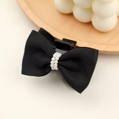 Bowknot cloth clip pearl small hairpin exquisite headdress fashion hair accessories bowknot hairpin cute sweet hairpin