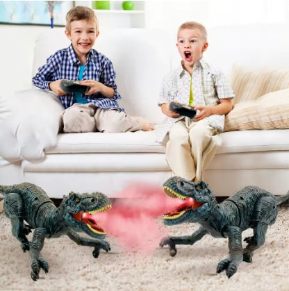 RC Dinosaur Toys for Boys and girls Realistic T-Rex RC Walking Dino with Roaring, Spray, Light, Touch Sensing with Three Type