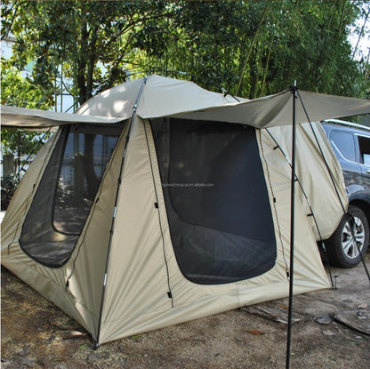 5-8 Person Tent Car Rear Tent | Car Tailgate Tent With Four Large Windows | Rear SUV Tent | With Large Awning | 6-People Luggage Tent