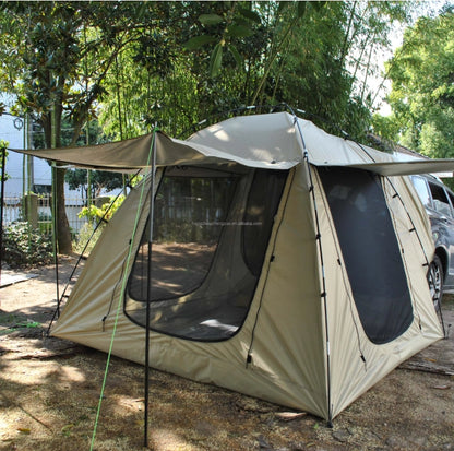 5-8 Person Tent Car Rear Tent | Car Tailgate Tent With Four Large Windows | Rear SUV Tent | With Large Awning | 6-People Luggage Tent