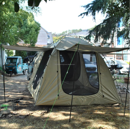 5-8 Person Tent Car Rear Tent | Car Tailgate Tent With Four Large Windows | Rear SUV Tent | With Large Awning | 6-People Luggage Tent