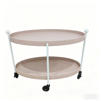 Nordic-Style Mobile Cart Living Room Sofa Side Storage Table Minimalist Home Decor with Wheels Multi-Purpose Coffee Table