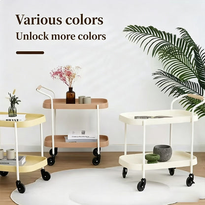 Nordic-Style Mobile Cart Living Room Sofa Side Storage Table Minimalist Home Decor with Wheels Multi-Purpose Coffee Table