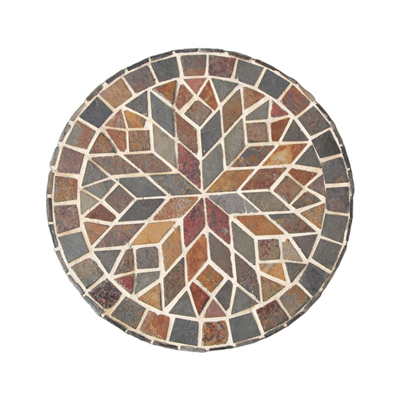 Hand-Cut Natural Stone Mosaic Stepping Stone for Yard & Patio