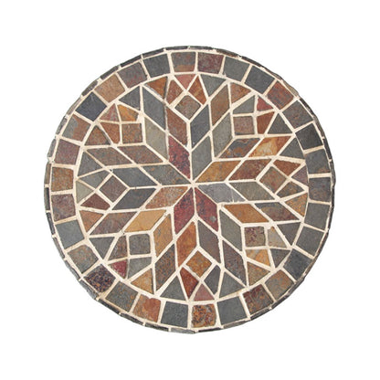 Hand-Cut Natural Stone Mosaic Stepping Stone for Yard & Patio