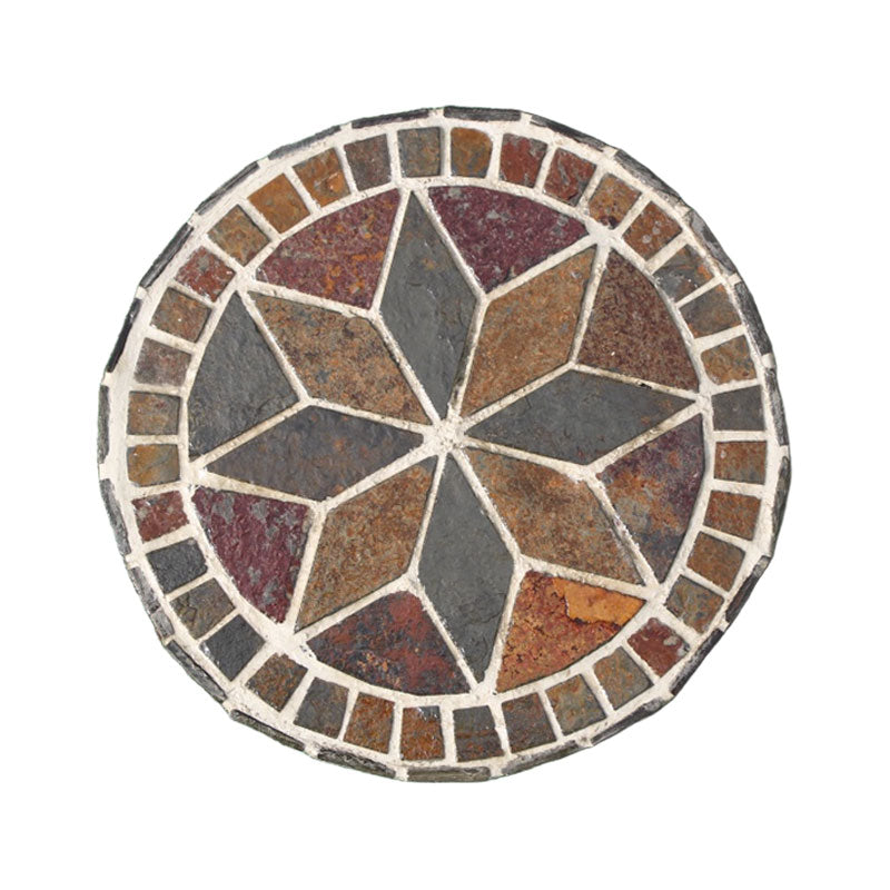 Hand-Cut Natural Stone Mosaic Stepping Stone for Yard & Patio