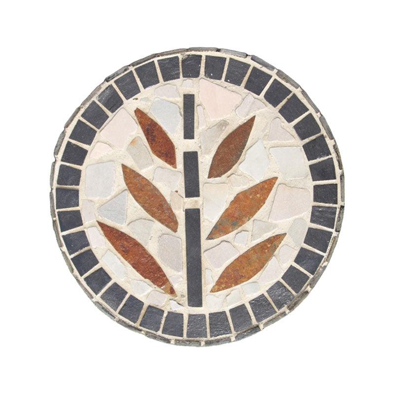 Hand-Cut Natural Stone Mosaic Stepping Stone for Yard & Patio