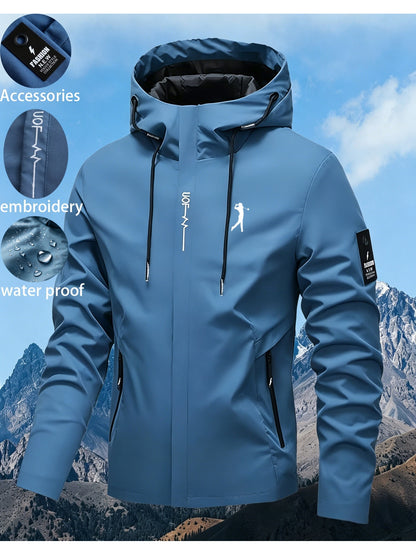 Versatile Waterproof Outdoor/Golf Jacket – Windproof, Hooded, Durable, and Unisex; Perfect for Everyday Wear and Hiking