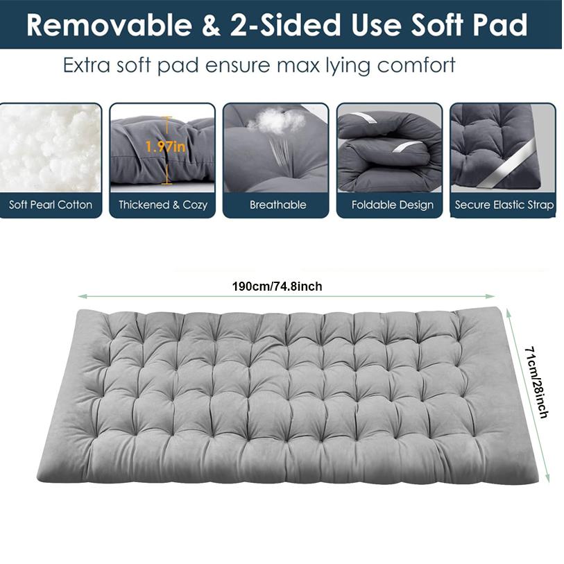 Foldable Portable Bed | Outdoor Garden Lounge Chair with Pearl Foam Mattress