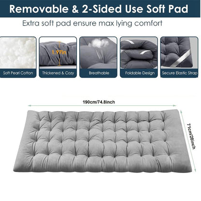 Foldable Portable Bed | Outdoor Garden Lounge Chair with Pearl Foam Mattress