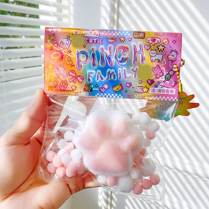 Handmade Fluffy Cat Paw Stress Relief Soft Toy | Mochi Slow Rebound | New Finger Toy | Birthday Party Gift