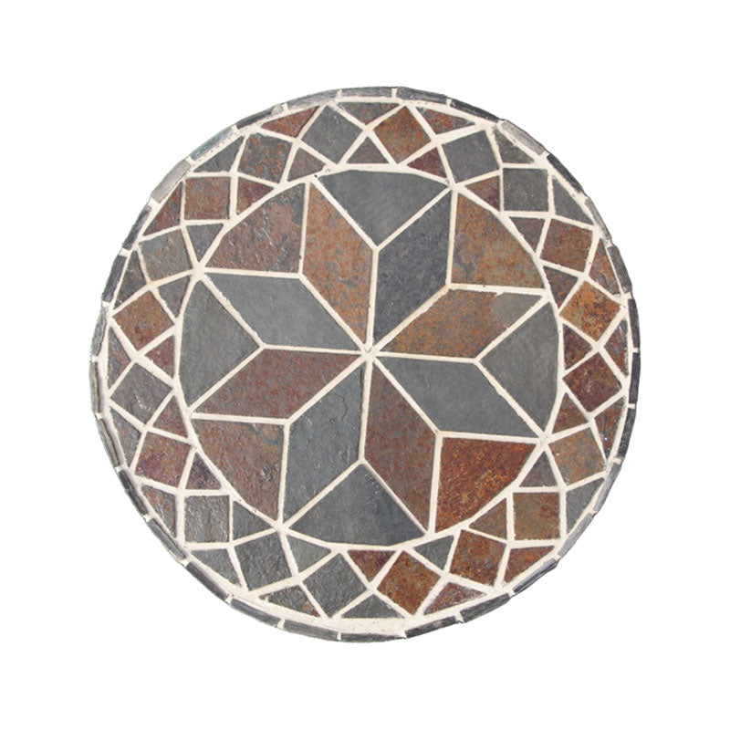 Hand-Cut Natural Stone Mosaic Stepping Stone for Yard & Patio